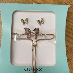 Earring and Bracelet Butterfly Set
